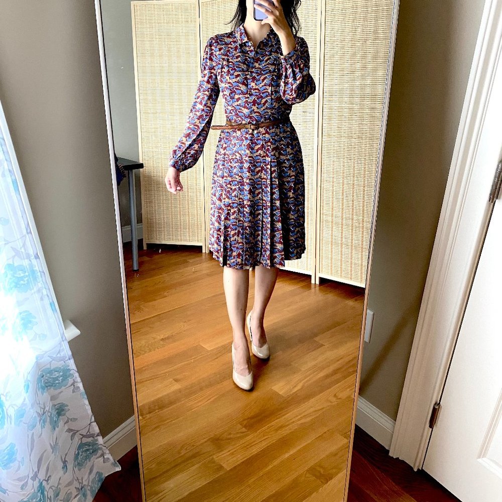 Brooks Brothers Deer Print Silk Chiffon Dress (Size 10 NWT)